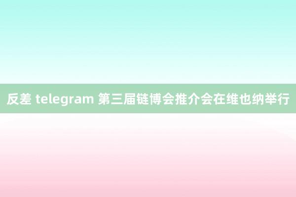 反差 telegram 第三届链博会推介会在维也纳举行