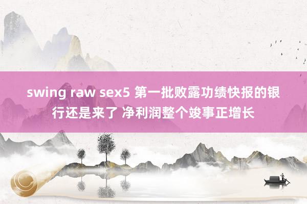 swing raw sex5 第一批败露功绩快报的银行还是来了 净利润整个竣事正增长